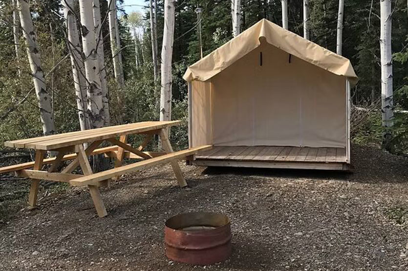 Yukon Getaway glamping tent interior